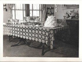 Mom & Dad's wedding cake, Gorham house.jpg
